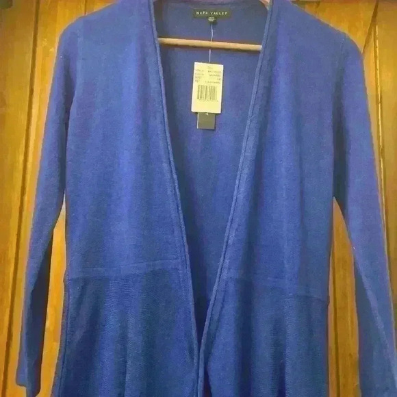 Nappa Valley women’s cardigan, sweater-sapphire-petite, medium - Picture 3 of 4